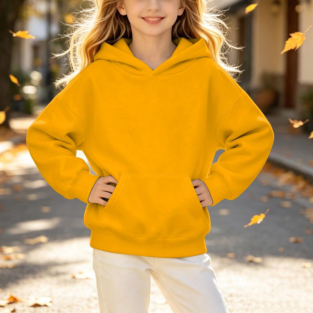 Unisex Kids Long Sleeve Hoodie for Boys and Girls Color Casual Comfortable Pullover