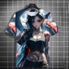 New Men's Samurai Katana Tattoo Girl T-Shirt Street 3D Print Unisex Personality Anime Tee Summer Women Short Sleeve Top
