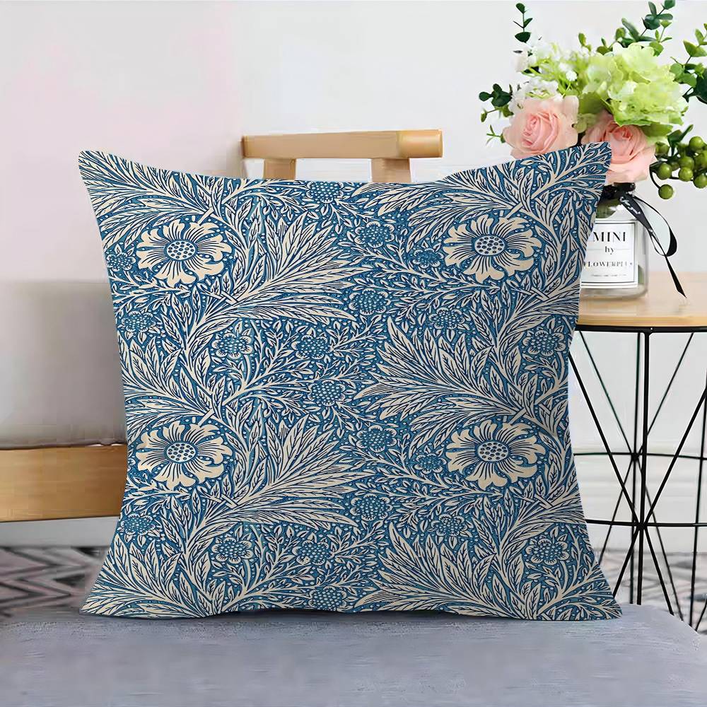 Abstraktní W-William M-Morris Květinový Javorový Design Potah na Polštář Veselá Podzimní Sklizeň Dekorace Sváteční Dekorace Potah na Polštář