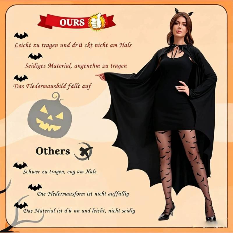 Halloween Bat Cloak For Women With Hood Cosplay Costume For Costume Party