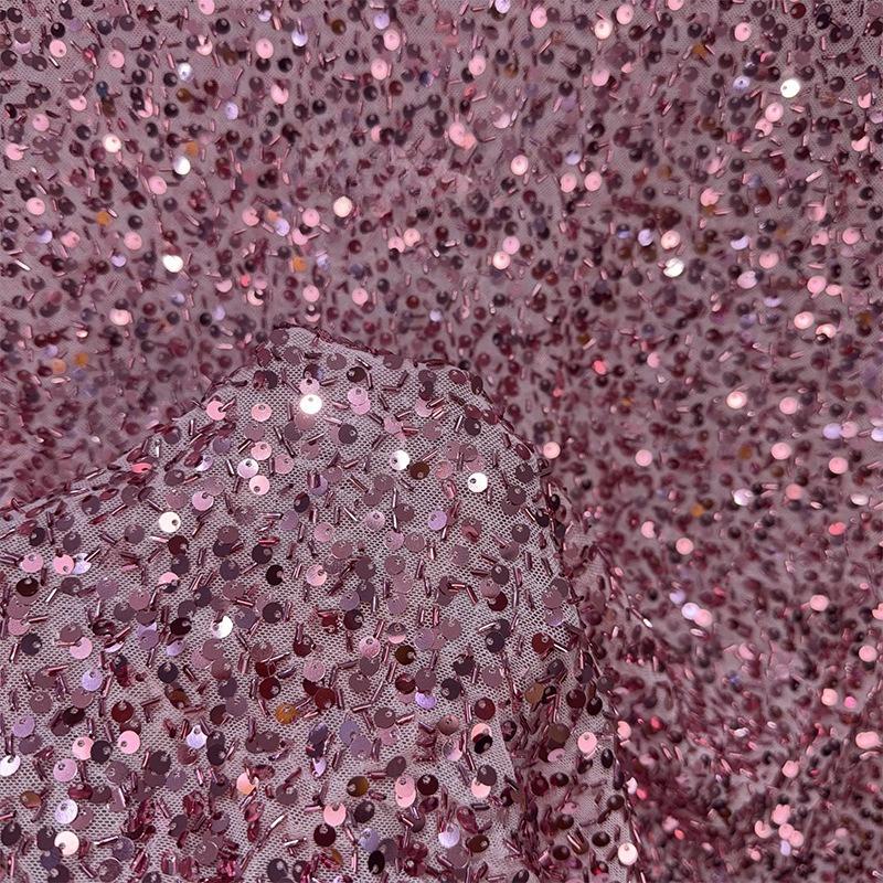 Exquisite Sequins Fabric with Shiny Sequins Embroidered for DIY Sewing Weding Party Dress Decoration Handmade DIY Designerfabric