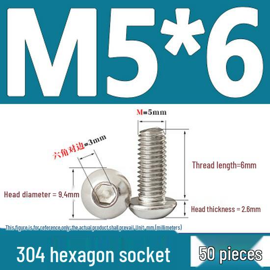 ISO7380 Stainless Steel Hex Drive Dome Head Screws - M2 to M16