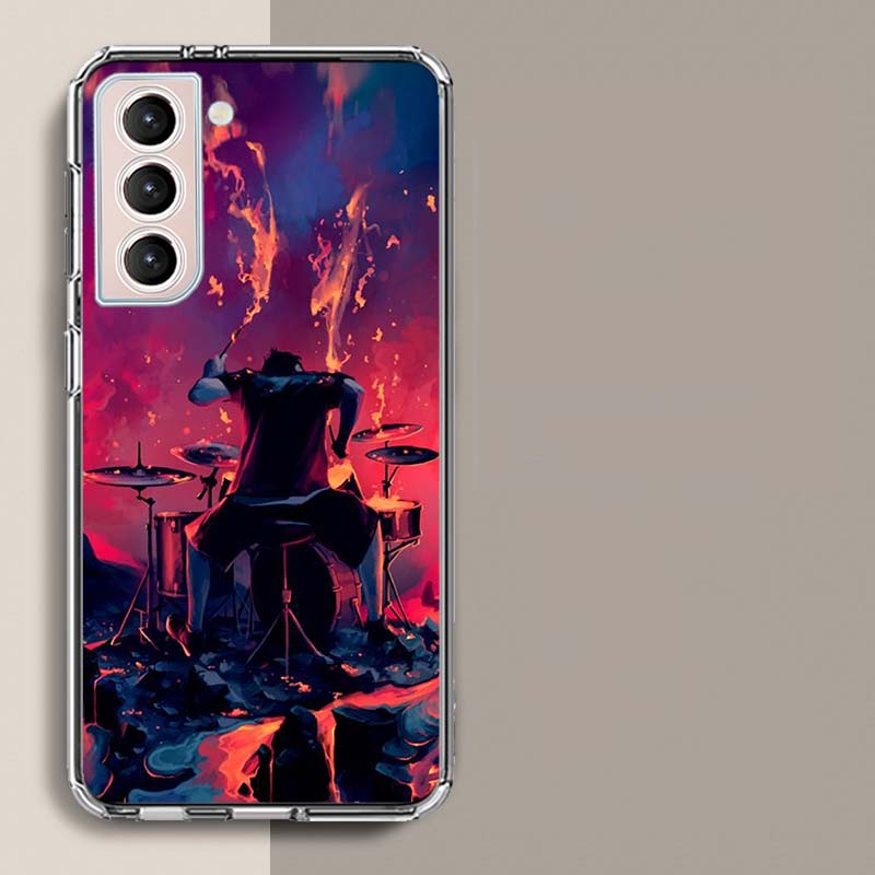 Musical Instrument Drum Rock Phone Case For Samsung Galaxy S25 Edge S24 S23 FE S21 S20 Plus S22 S26 Ultra Cover Clear Cases TPU
