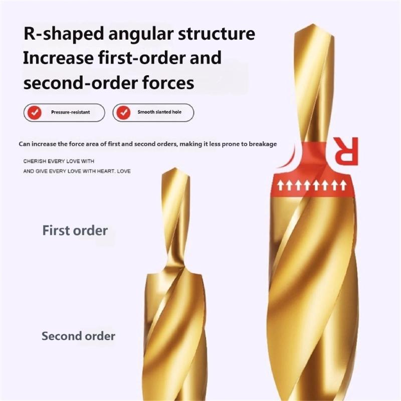 Hex/Round Shank Oblique Hole Locator Drill Bit for Precise Hole in Woodworking Constructed from High Speed Steel Build