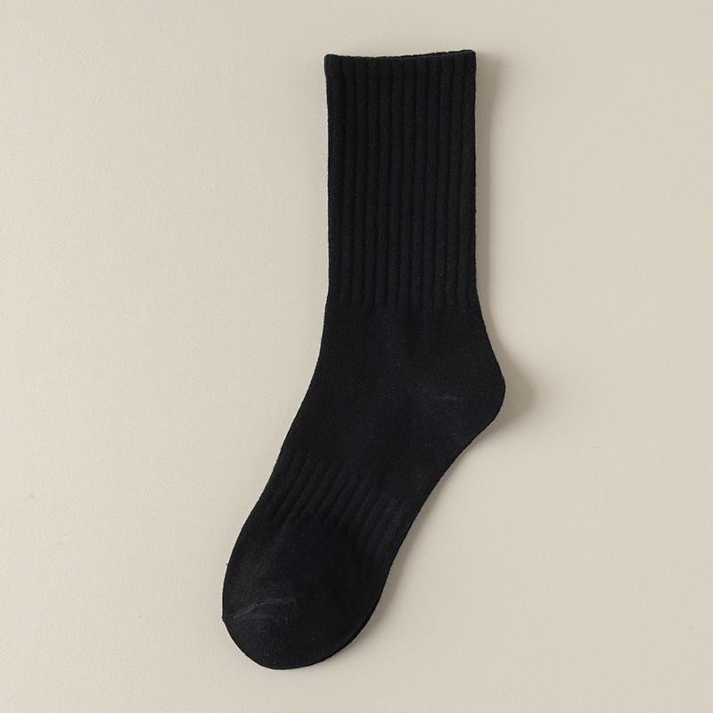 White Striped Socks Pile Socks Spring And Autumn Versatile Cotton Boneless Medium Tube Socks College Style Stockings Women