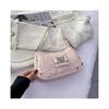 (Pink, 14x24x6cm) Fashion Women Shoulder Bag Y2K Armpit Bag Luxury Design Bolsos Pleated Underarm Bag Solid Color Messenger Bags Hobos Handbags