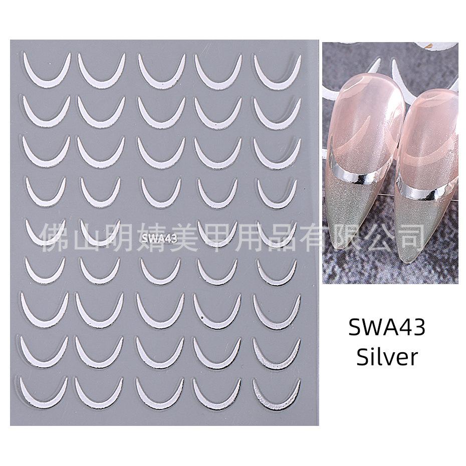Gold Foil Nail Stickers for DIY Decals, Glitter Nail Wraps
