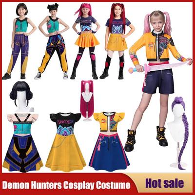 Costume de Cosplay Anime K-Pop Chasseur de Démons Enfants Huntrix Zoey Mira Rumi Uniforme Imprimé 3D Fête Performance Scénique Costumes Style Filles