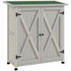 46.5 X 97cm Compact Wooden Storage Shed Light Grey