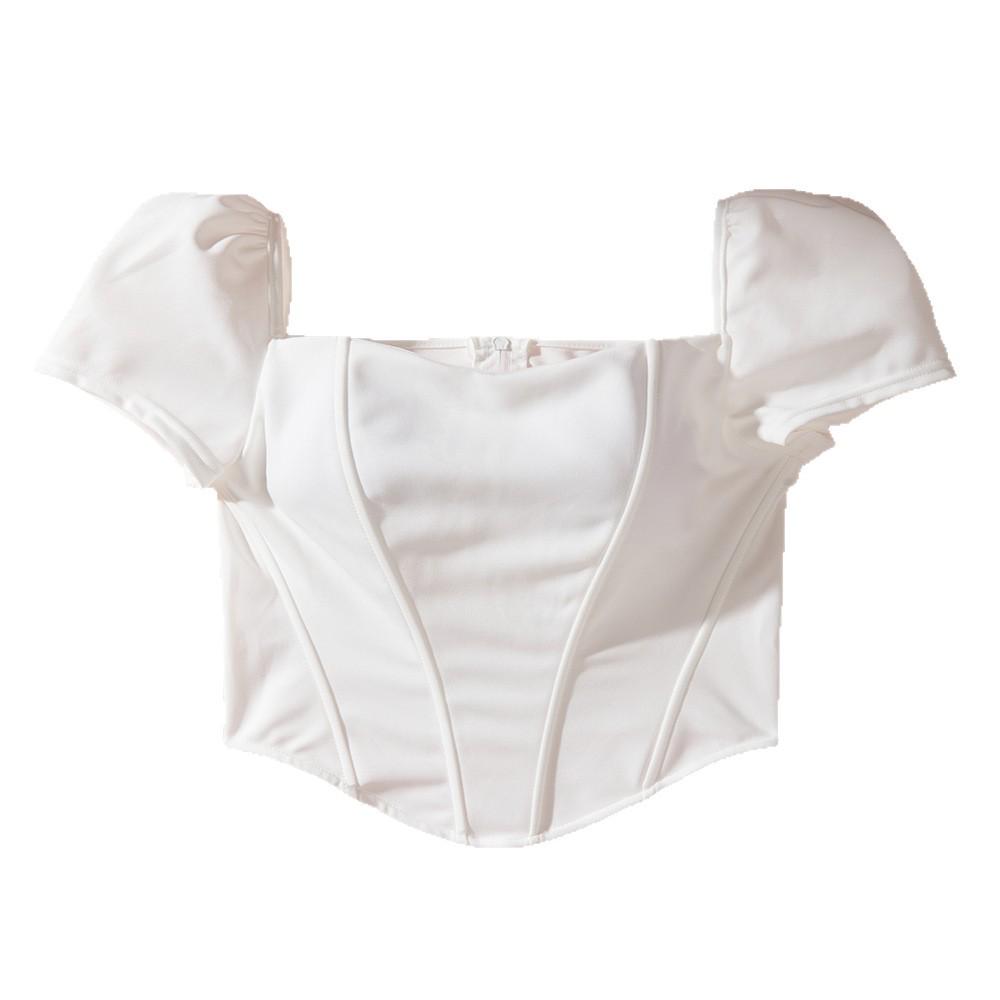 Women's Summer Slim Fit Fishbone Waist Short-Sleeve T-shirt: Hot Girl Fashion Versatile Top