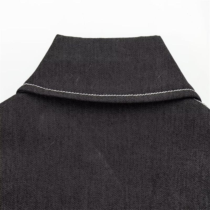 2025 Autumn/Winter Women's Stylish Lapel Denim Jacket Coat