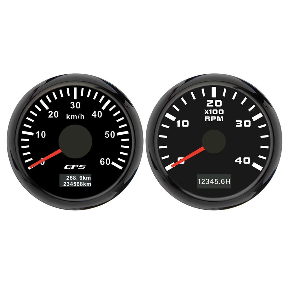 ELING 52mm 2 Gauge Set GPS Speedometer 30 60 80 120 200 Km/h 3K 4K 6K 8K RPM Tachometer with Backlight for Car Boat Truck