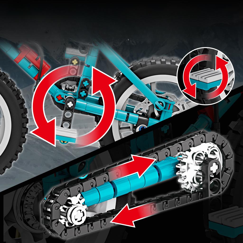 Technology Series Mechanical Mountain Bike Building Blocks Children's Assembly Toys