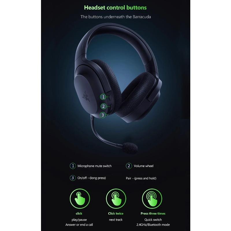 Razer Barracuda X Bluetooth USB Wireless Headset Gaming Headset Microphone