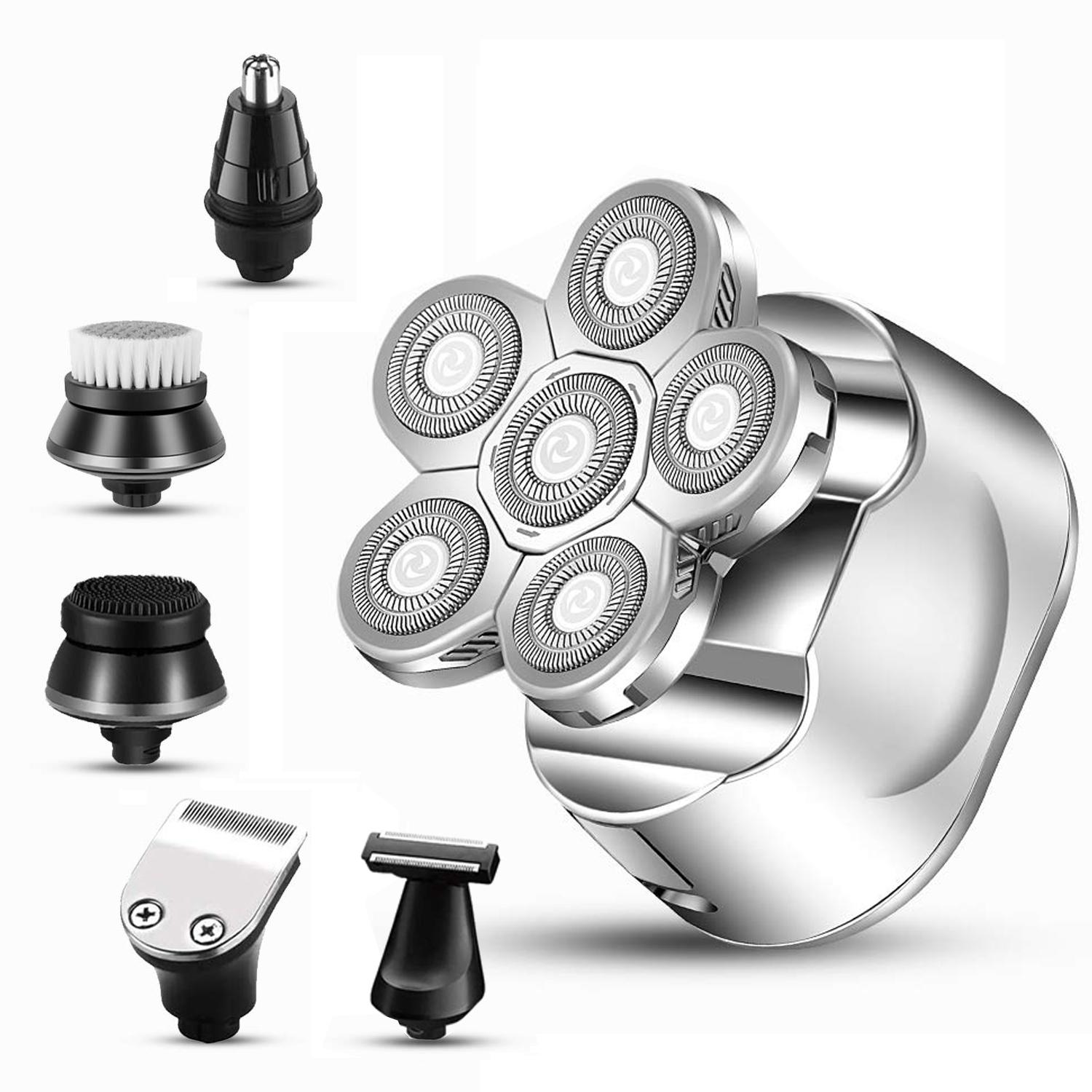 

Многофункциональные бритвы для мужчин 5 в 1, бритва для лысины, светодиодный дисплей, электробритва, набор для ухода за волосами, водонепроницаемое беспроводное зарядное устройство USB