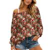 Women's Christmas Long Sleeve Top, Casual Loose Fit Comfortable Holiday Shirt
