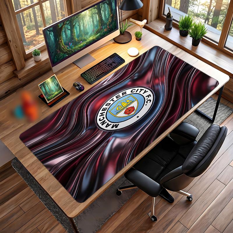 Tappetino per Mouse Grande Stampato Manchester City, Tappetino Morbido in Gomma Antiscivolo per Scrivania da Gioco per Ufficio Laptop Computer Decorazione