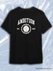 TeeSensation Black Crew Neck Short Sleeve T-Shirt with AMBITION EST 2023 More Self Love Crest Print