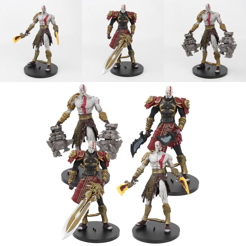 God Of War Kratosfigure Pvc Poseable Model With Fire Effect For Collectors