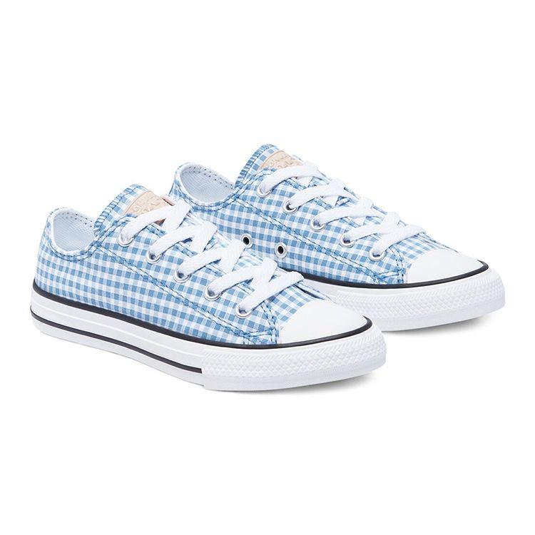 Converse Chuck Taylor All Star Low Top Comfortable Versatile Durable Breathable Low-Top Canvas Shoes Kids Sneakers Blue White 670694C