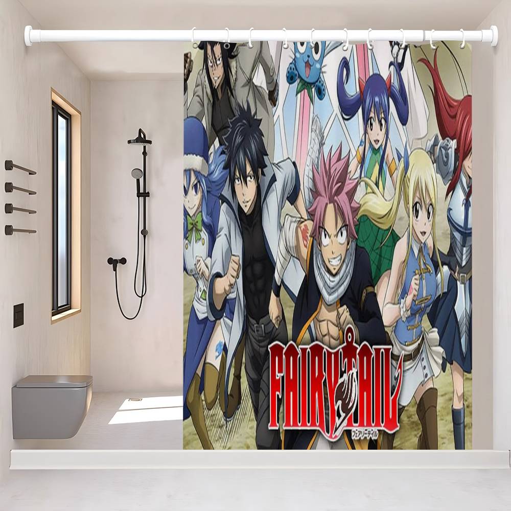 

Fairy Tail Japanese Anime Shower Curtain, Bathroom Decorative Shower Curtain, Waterproof Shower Curtain With Hooks W60H190(CM)-1 Pcs