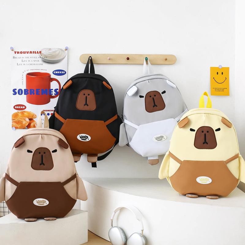 Cute Capybara Handbag for Primary and Secondary Schools Korean Style Junior High School Students Tutoring Bag Backpack