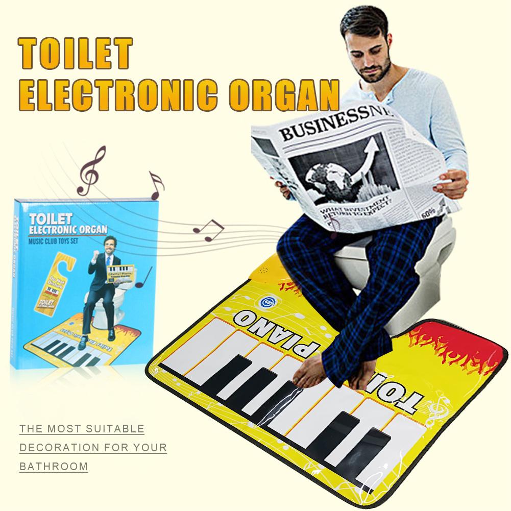 1-5Pcs Toilet Piano Mat Bathroom Funny Toe Music Keyboard Toilet Floor Mat Potty Piano Sounding Bathroom Rug for Home Bathroom