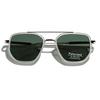 Peekaboo TR90 Polarized Sunglasses Men Retro Style Metal Square Sun Glasses for Women Double Bridge Driving Green Black Uv400