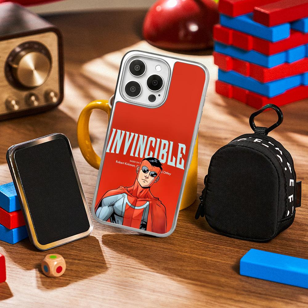 

Invincible 4 hot game poster pattern Phone Case for iPhone 16 15 14 13 12 11 Pro Max Sheepskin Silver-edged protective case iPhone14ProMax