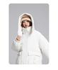 Women's Autumn and Winter Coat Solid Color Stand Collar Hooded Loose Thickened Windproof Mid-length Women's Jacket