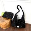Miniature crossbody bag, large capacity, floral pleated shoulder bag, Korean style, relaxed tote bag, fashionable women's crossbody bag.