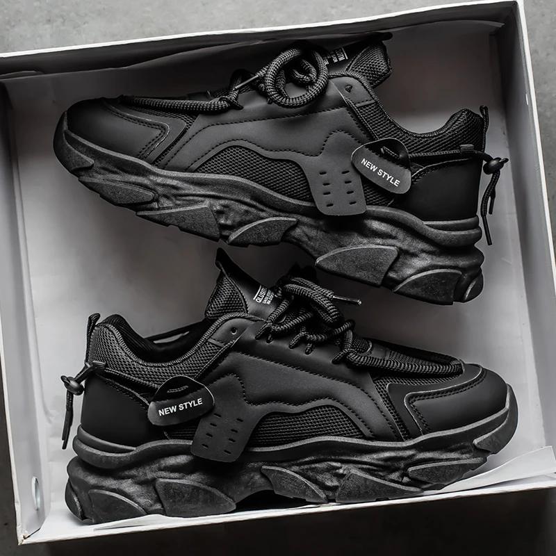 Men's Shoes Breathable Thick Sole Casual Sneakers Outdoor Running Four Seasons New Tennis Men's Soft Sole Comfort Men's Sneakers