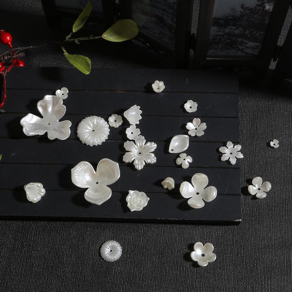 DIY sada dětských vlasových doplňků: ABS perla, Akrylový květ, Lístky lilie a chryzantémy