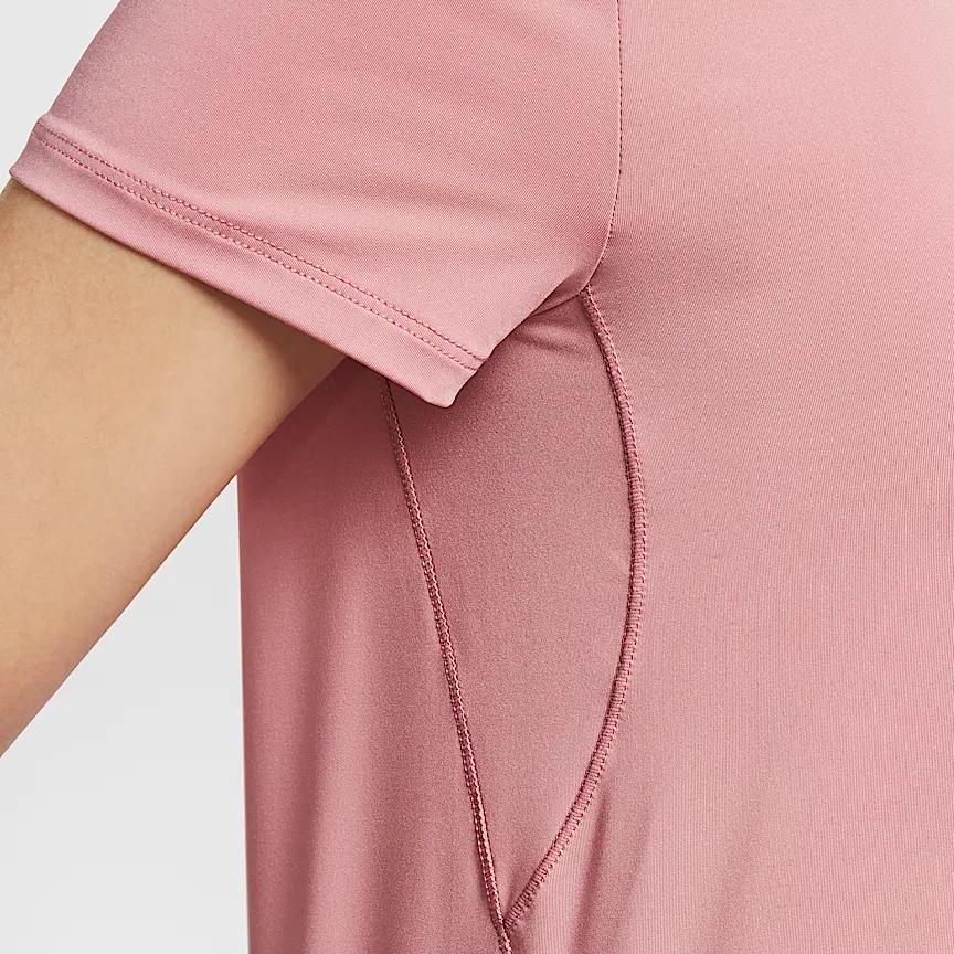 Nike Dri-Fit One Seria Klasyczna Wygodna Miękka Szybkoschnąca Koszulka z Krótkim Rękawem Damska Koszulki Różowa FN2799-699