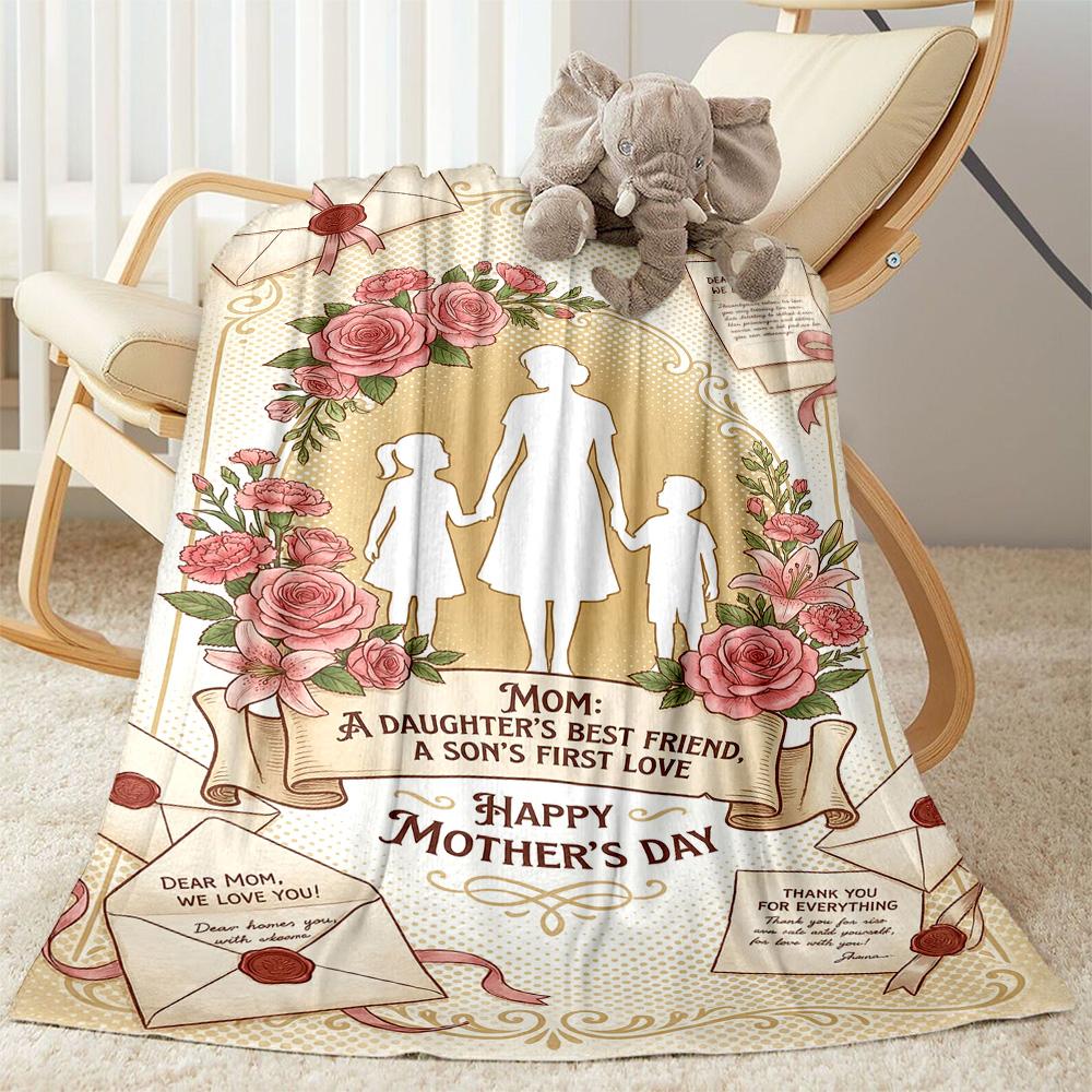 Mother's Day Love Blanket Suitable for Sofas,travel, Living Rooms Also a Good Gift for Friends and Family Suitable for All Seasons.