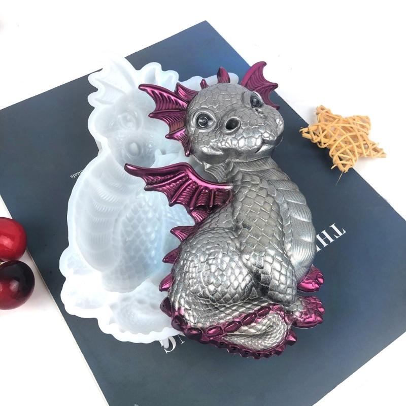 Cute Flying Dragon Shaped Silicone Molds DIY Epoxy Resin Molds Table Ornament Mould Candle Making Tool Easily To Clean