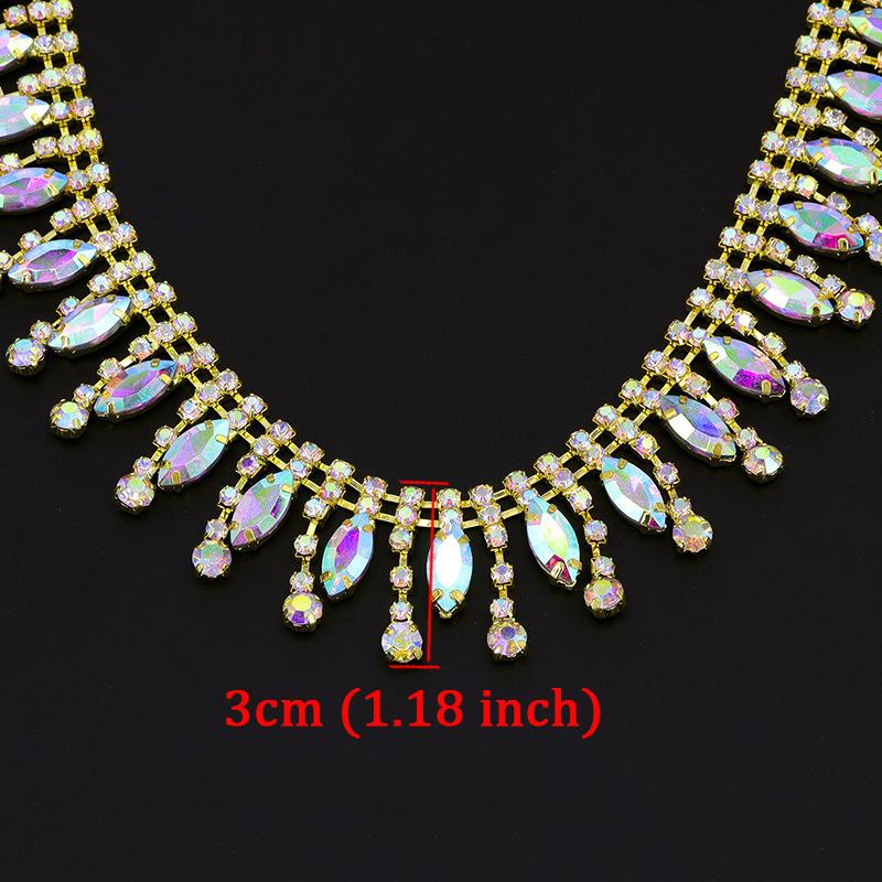 10Yards Rhinestone Tassel Sparkle Diamond Crystal Rhinestone Chain Clothing Bag Trim DIY Arts Crafts Wedding Gift Decoration