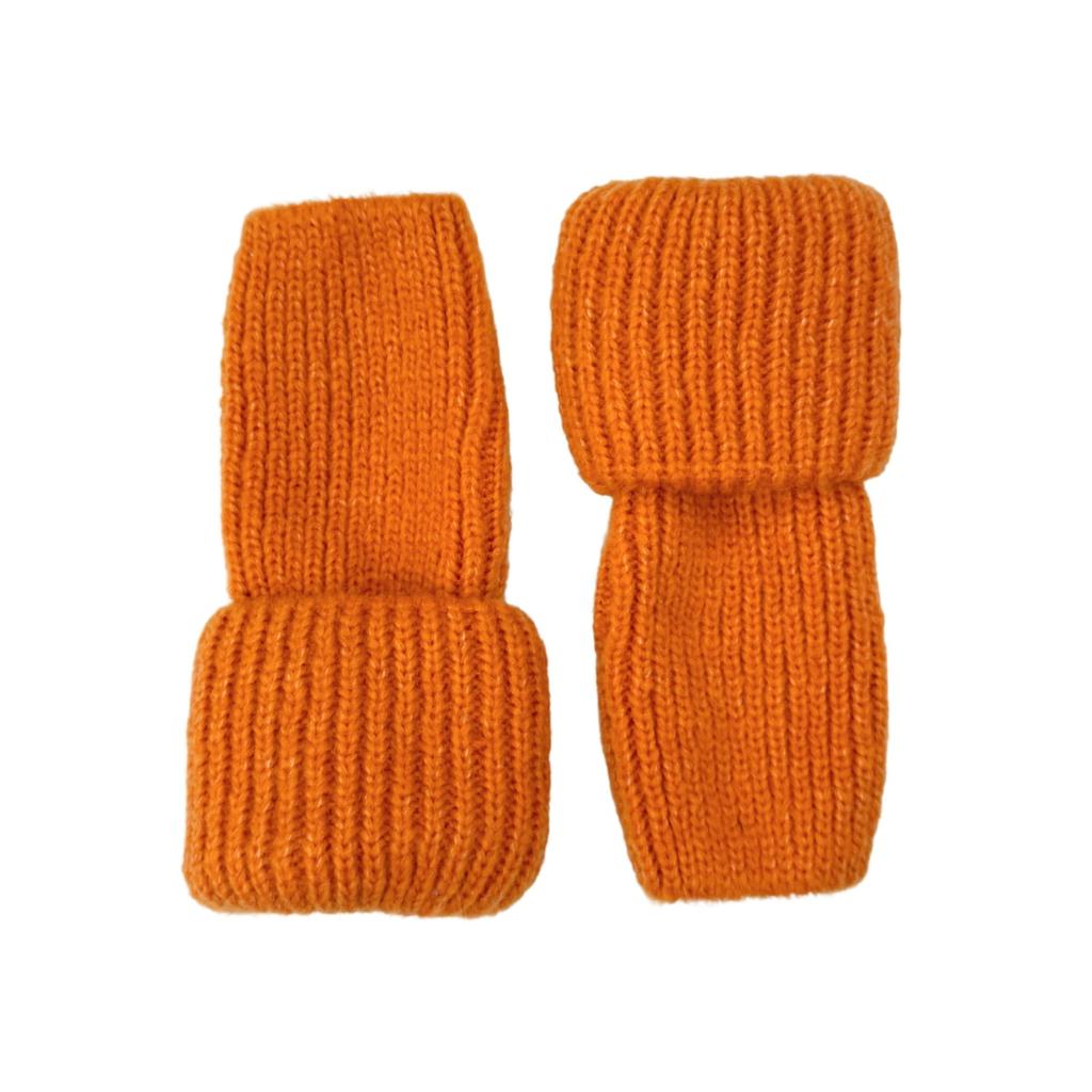 Alma Fingerless Mittens Gloves Orange