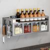 4 Compartment Seasoning Rack Multi Functional Wall Mounted Condiment Storage Rack for Home