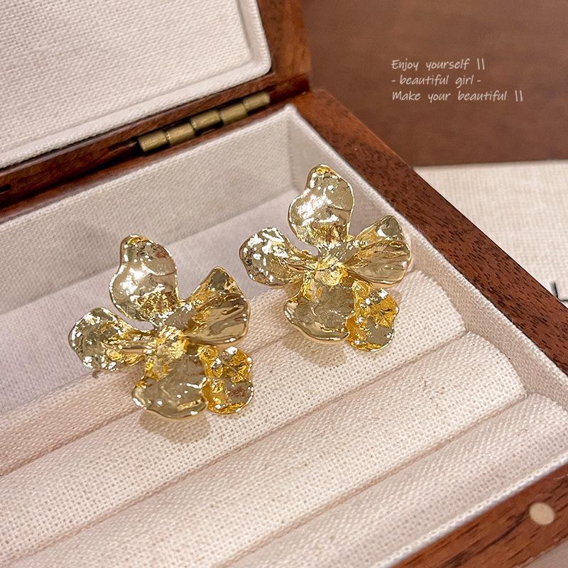 

«Серьги-цветы из жидкого металла в форме 3D с иглами из серебра 925 пробы — легкая роскошь, европейский и американский стиль для женщин» A1700