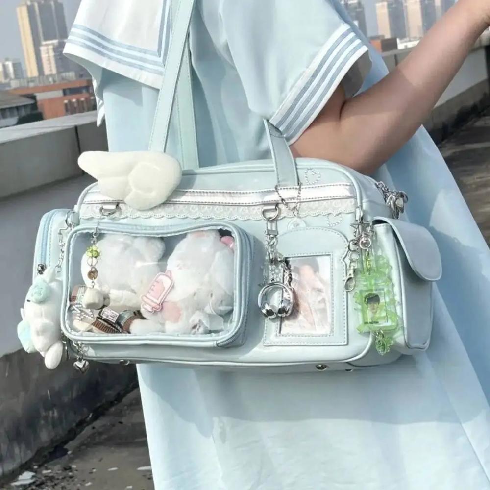 

Y2K Концертная Сумка Ita Bag JK Большой Вместимости Наплечная Сумка Милая Девушка Прозрачный Рюкзак Выставка Дисплей для Значков DIY Сумка Через Плечо 39x20x14cm