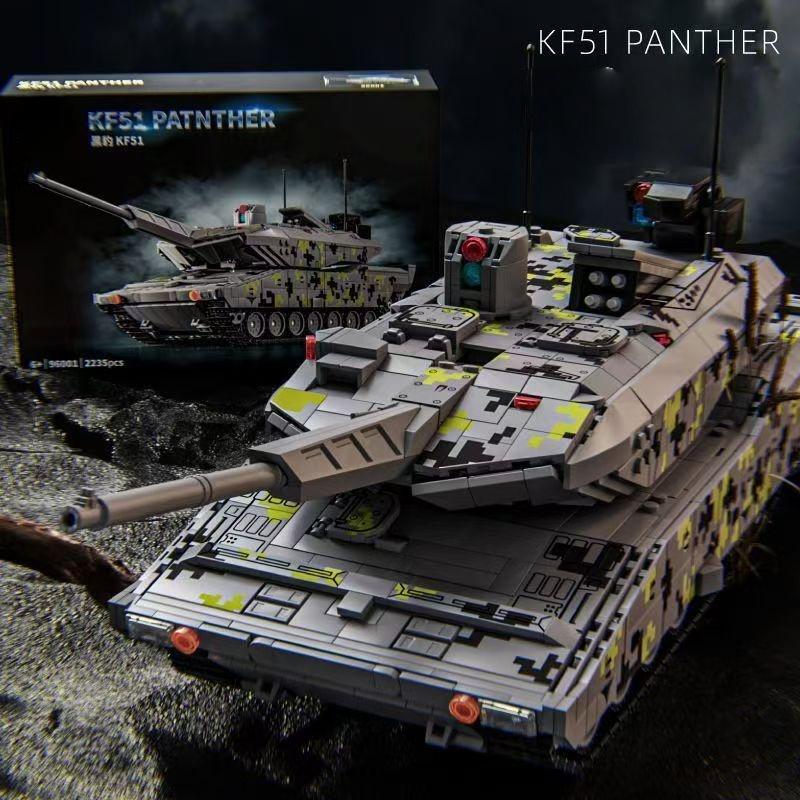 Military Technicial KF51 Panzer Building Blocks  Army Heavy Tank 4 Figures Assembly Brick Model Kit Adults Gifts 2235PCS