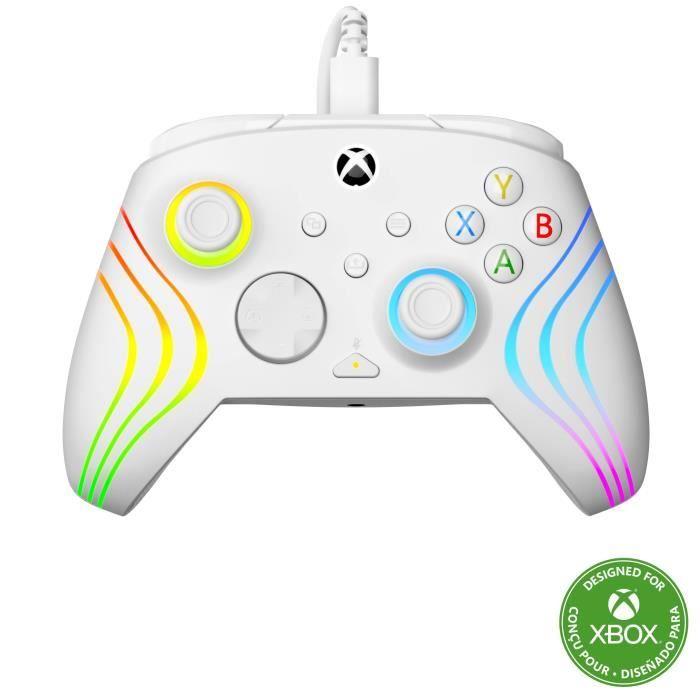 Herní ovladač - Xbox Series X|S, Xbox One a PC - Afterglow Wave - RGB - Kabelový - Bílý - TURTLE BEACH