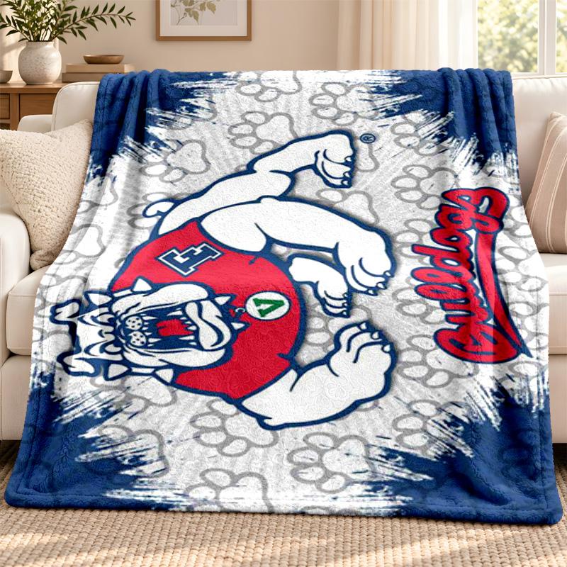 Fresno State Bulldogs blanket Flannel Blanket Soft Cozy Plush Throw for Sofa Bed Lightweight Home Decoration Outdoor camping