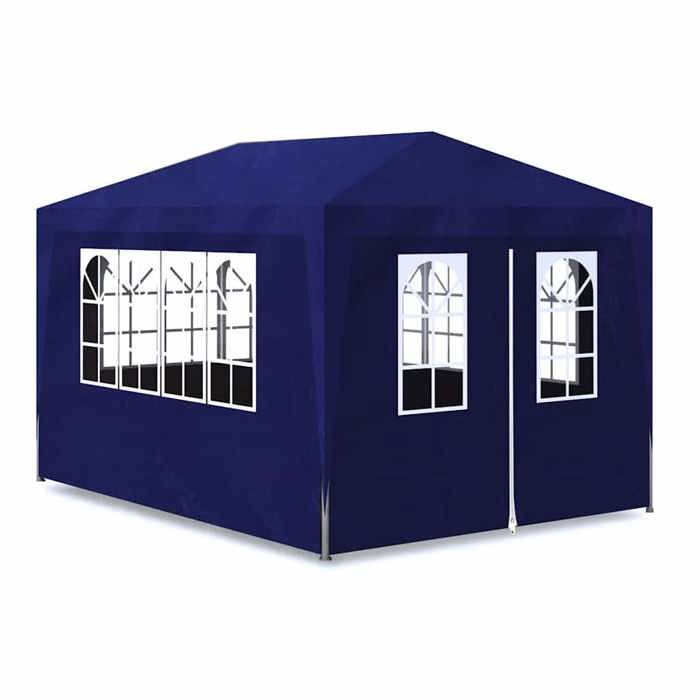 VidaXL Tonnelle Jardin Tente Réception Chapiteau Bleu 3x4 m Terrasse Pavillon 90335