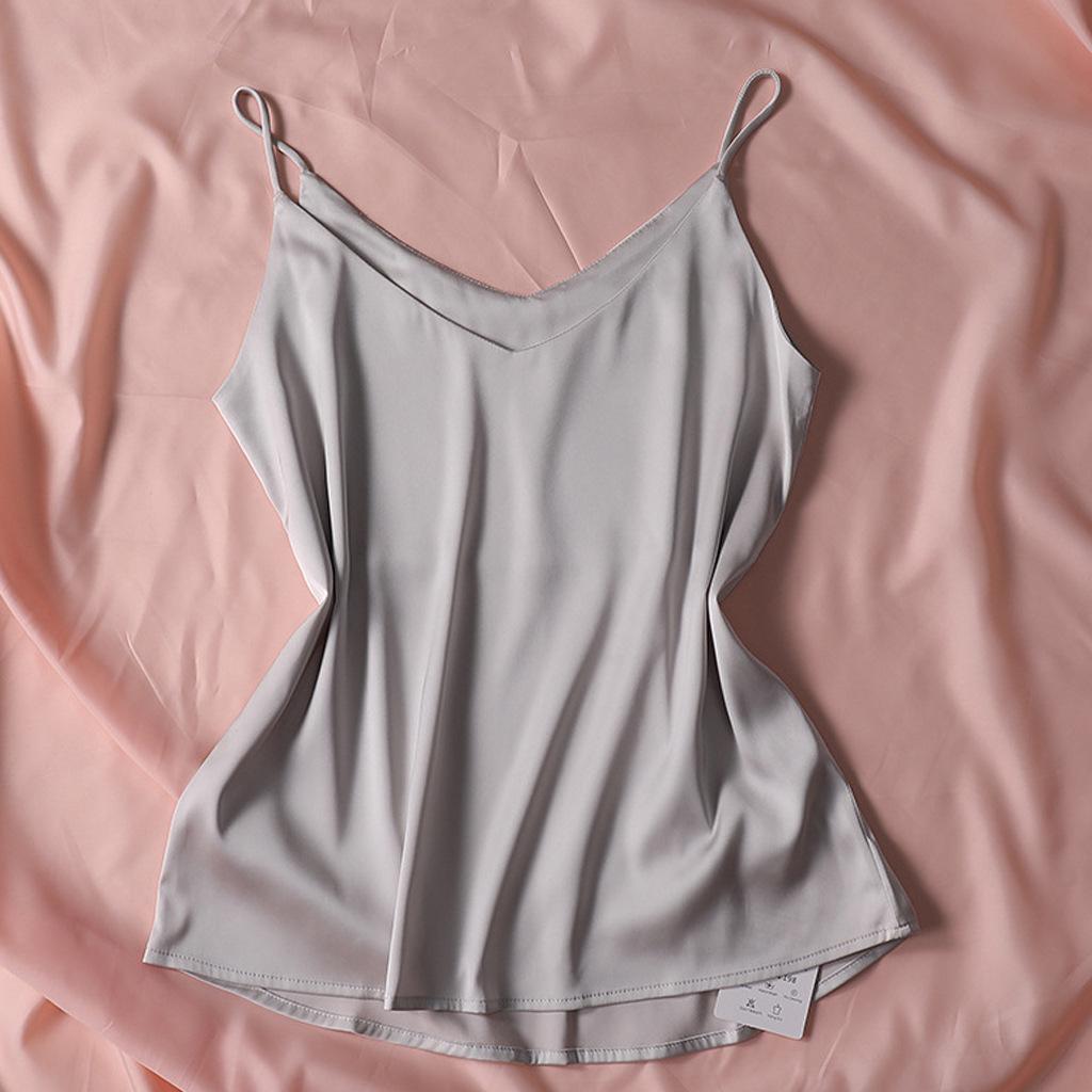 Women's Loose Fit Plus Size Imitation Silk Satin Camisole - Sleeveless Top for Outerwear or Inner Wear