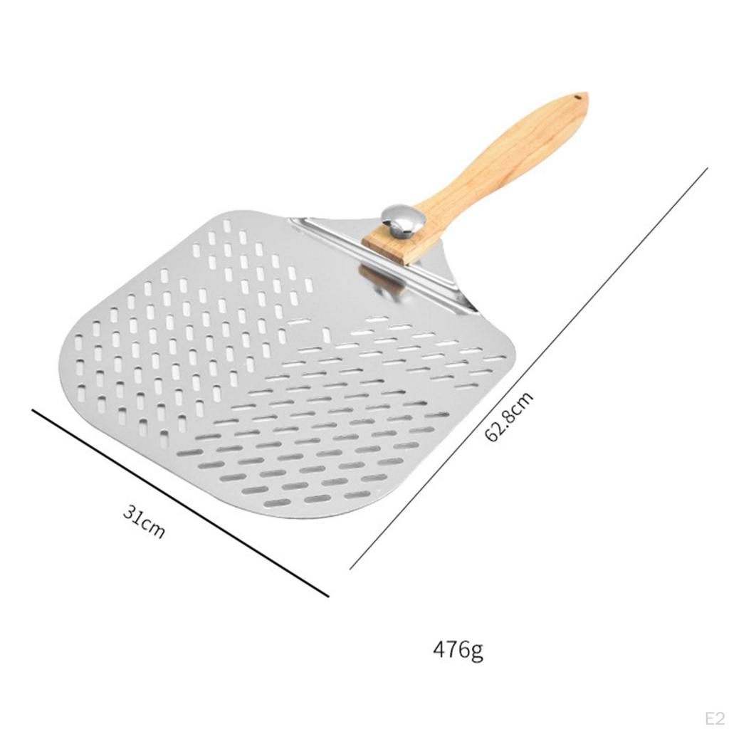 Pala per Pizza Durevole in Acciaio Inossidabile con Manico Ergonomico in Legno
