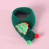 Christmas Pet Scarf Knitted Cat Scarf with Pompom Xmas Trees Santa Claus Scarf Fuzzy Xmas Hat with Star Topper for Festive Party Photo Shoots