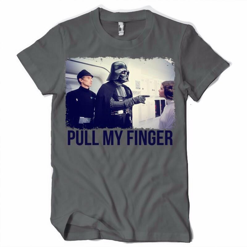 Princess Leia Rebel pull my finger funny t-shirt 9315 star wars inspired S разноцветный