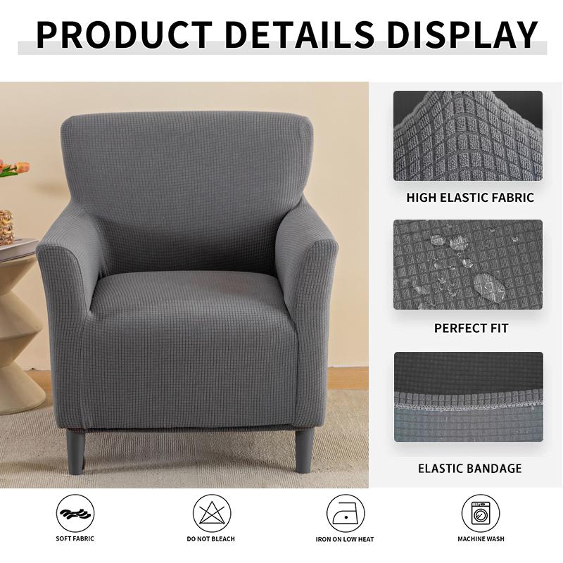 Waterproof Stretch Armchair Cover Sofa Cover for Living Room Thick Soft Chair Cover with Elastic Bottom Couch Cover for Pets Kid